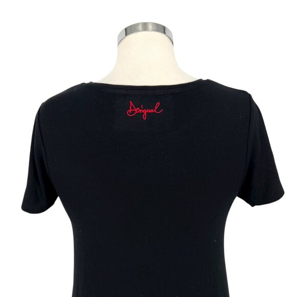 Desigual Black Short Sleeve Mandala Tunic Dress Red White Short Sleeve Size Smal - Picture 7 of 11